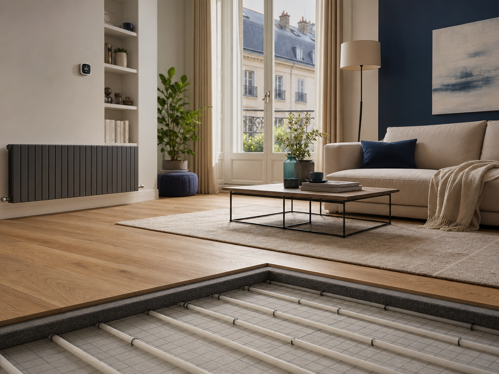 Solution de chauffage intégrée dans un intérieur contemporain