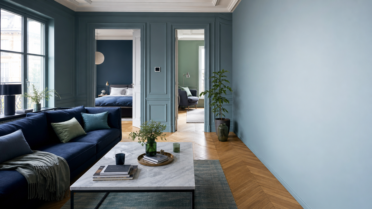 Intérieur contemporain organisé autour de plusieurs zones de confort